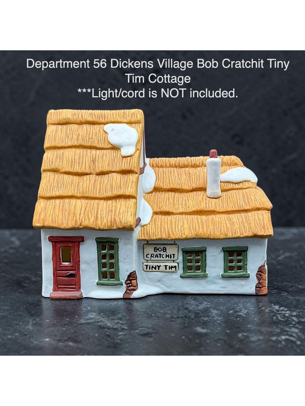 Vintage Department 56 Dickens Village Bob Cratchit Tiny Tim Cottage